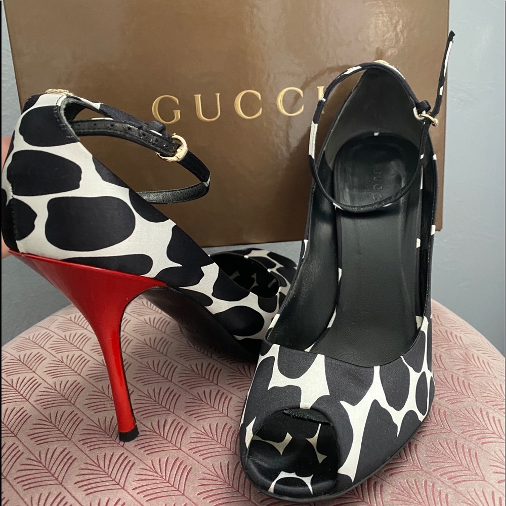 GUCCI cow print heels